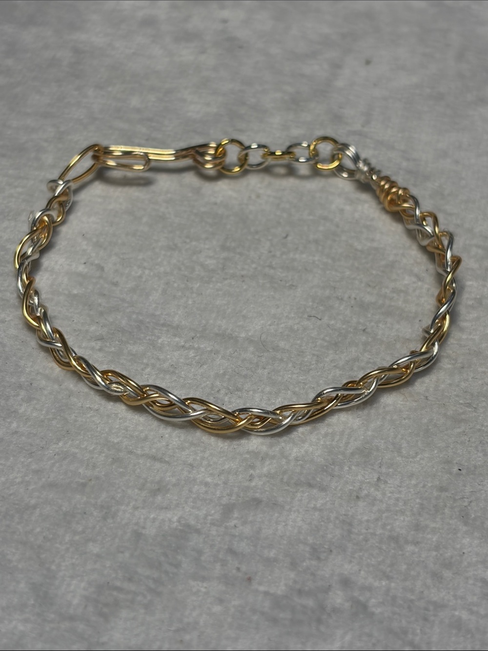 Two-Tone Gold & Silver Braided Bracelet
